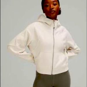 Lululemon White Opal Cropped Full Zip Hoodie XS/S